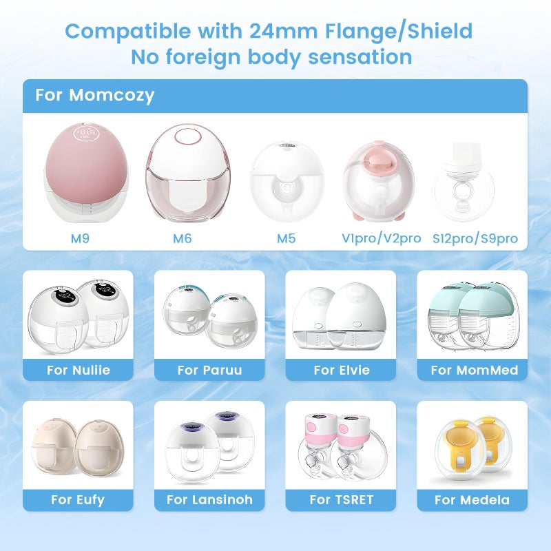 Hranio Breast Pump Flange Insert Compatible with Momcozy m5 Replacement Parts Momcozy s12 Pro Replacement Parts Spectra/Medela/Elvie/Tsrete/Eufy/Lansinoh Breast Pump 21mm Flange Inserts for Spectra 8PCS - Image 2